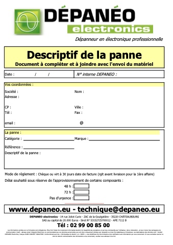 Aperçu du bordereau de dépannage (PDF, 1 page)