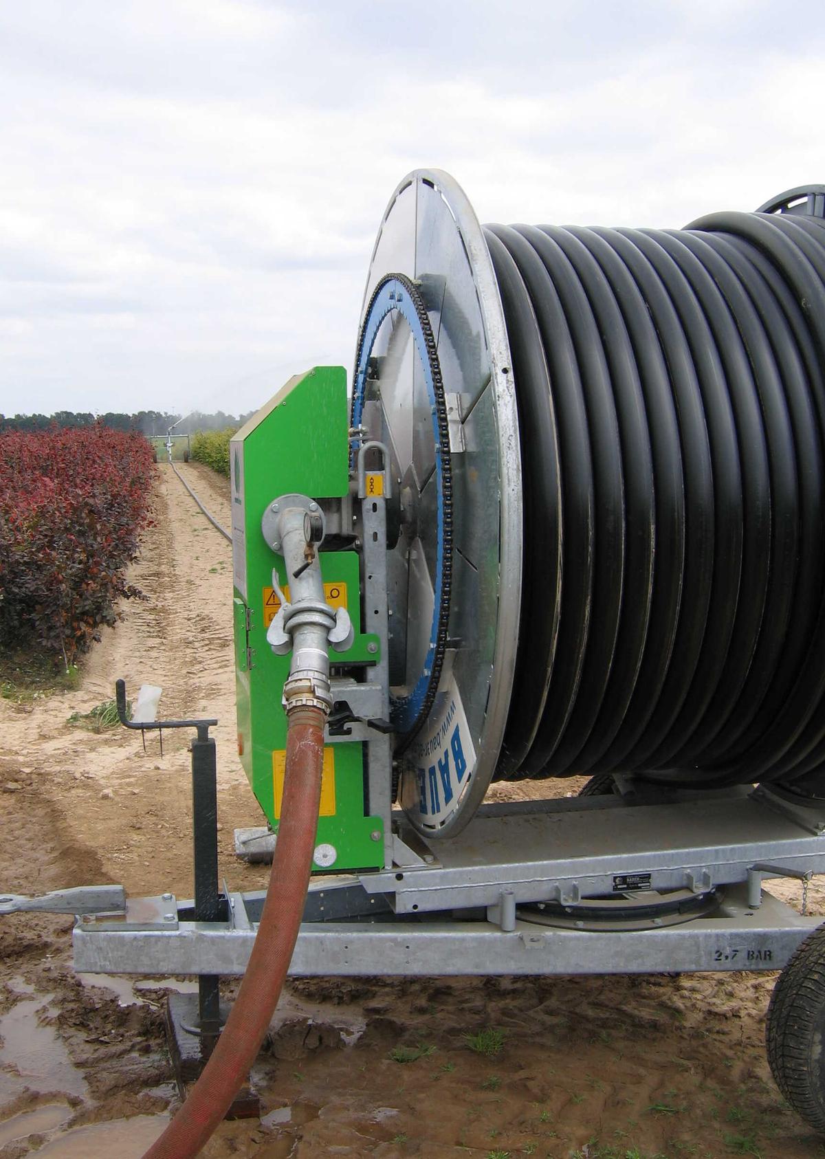 Enrouleur d’irrigation Bauer au champ